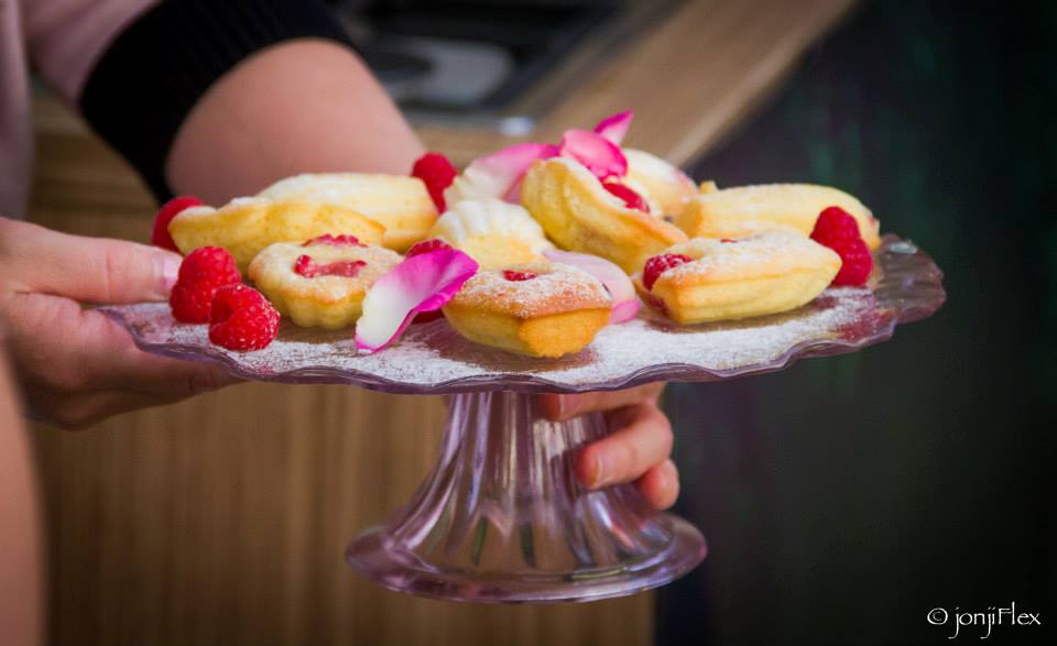 Rose and Raspberry Madeleines