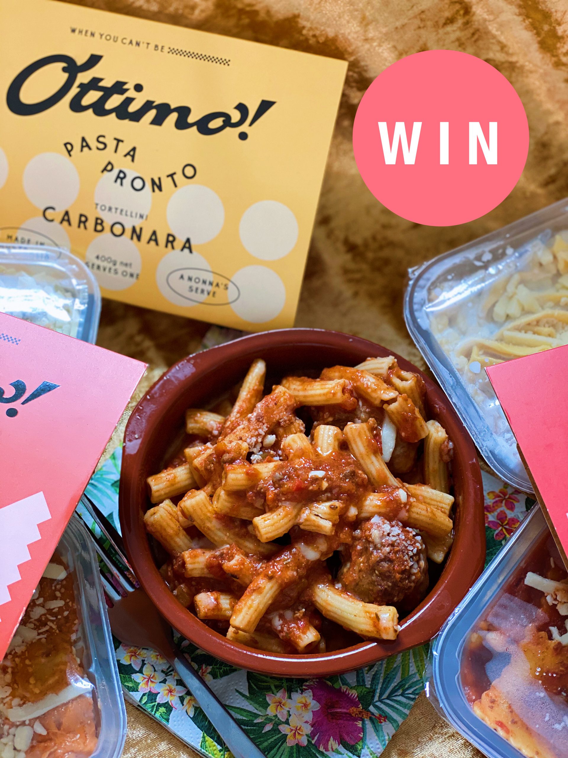 WIN 30 x packs of delicious Ottimo! Pasta Pronto to share with a friend
