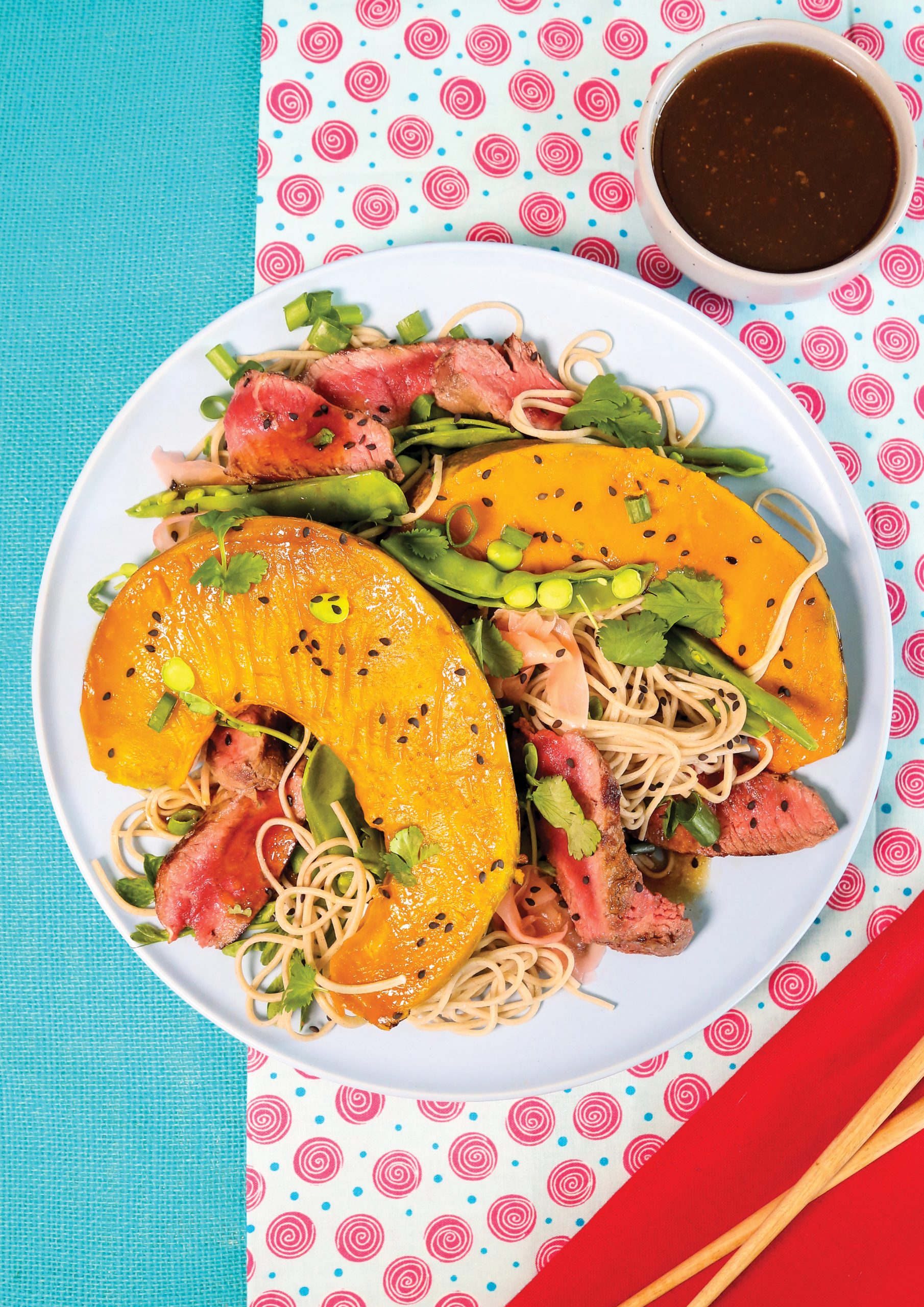Recipe :: Japanese roast pumpkin and beef noodle salad