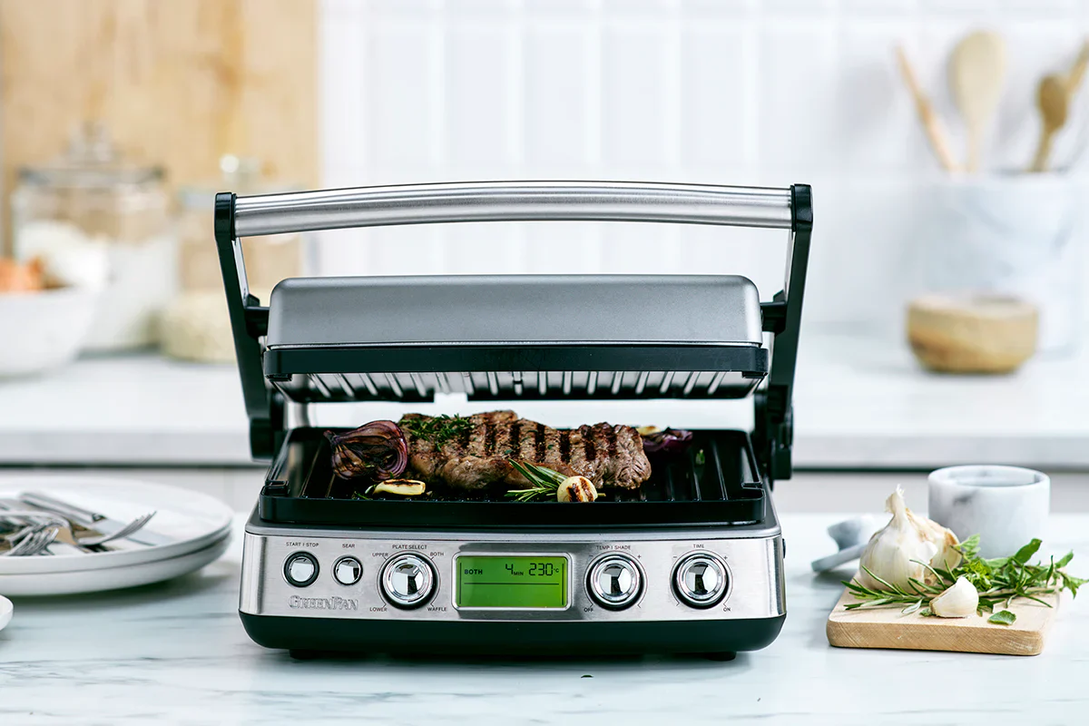 WIN 1 of 2 GreenPan Contact Grills and Olga’s Fine Foods BBQ Seasoning packs, valued at over $400!