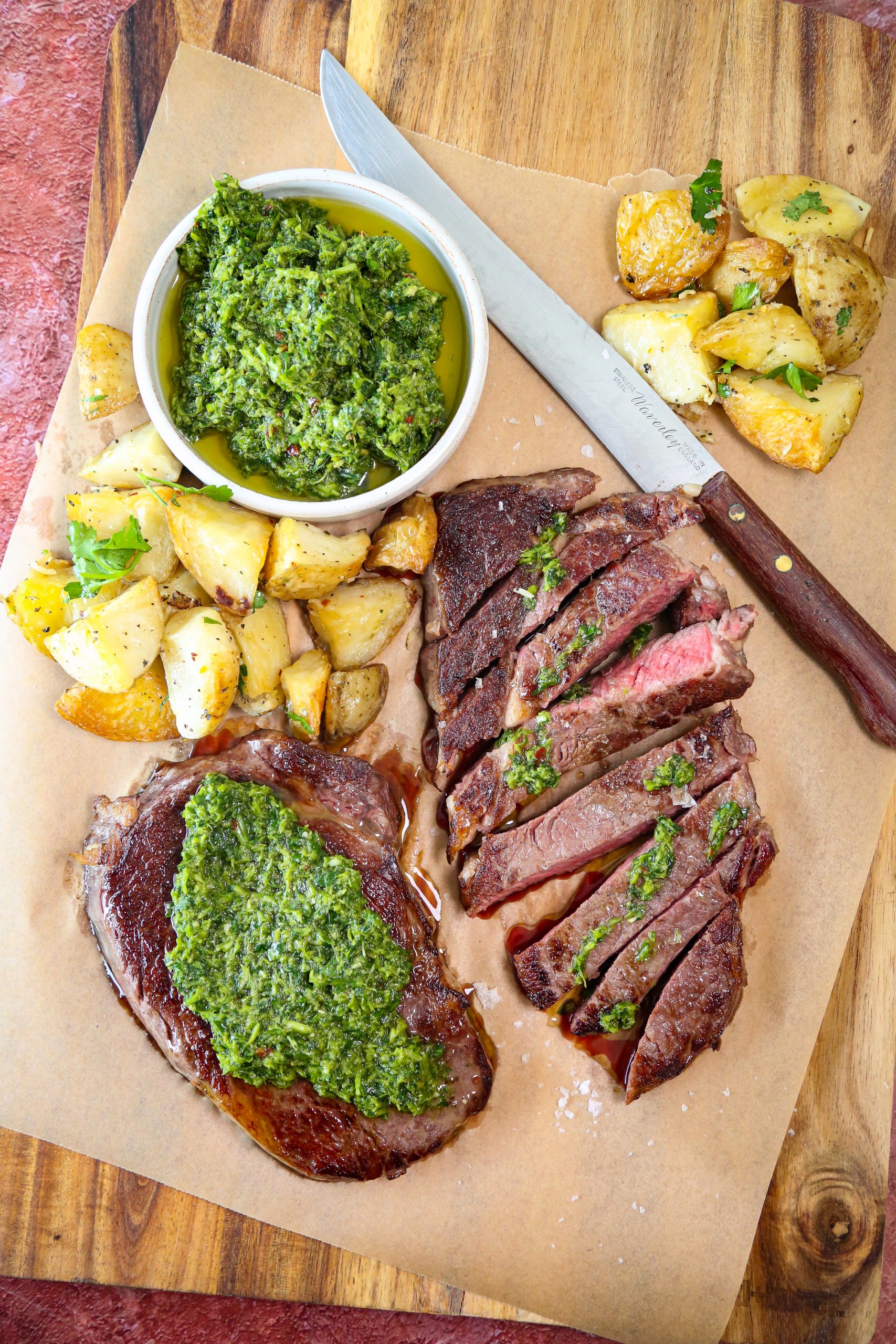 Recipe :: Scotch fillet steaks with chimichurri